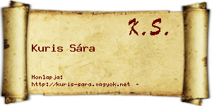 Kuris Sára névjegykártya